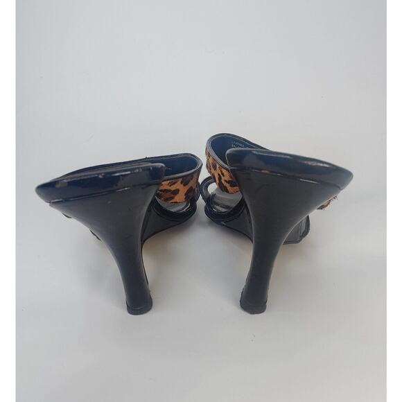 Vintage Leopard Print Wedge Sandals Sz 7.5 - Picture 4 of 9